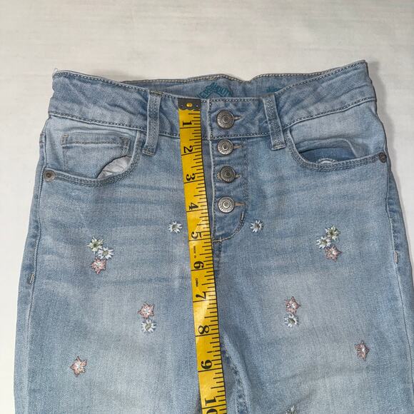 Thereabout Girls 8 Skinny Jeans Floral Embroidered School Fall Causal Everyday - Picture 7 of 10